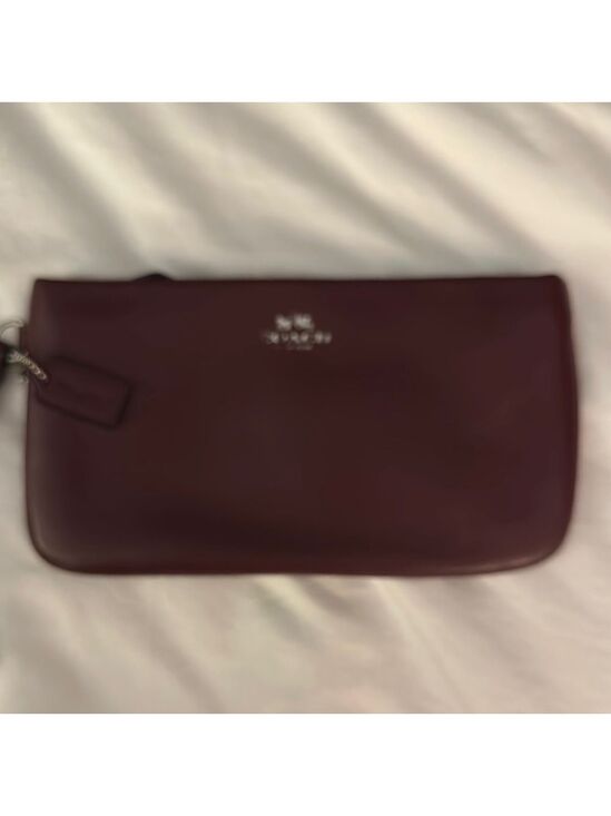 Coach Handbags - Coach Burgundy Leather Clutch Wristlet